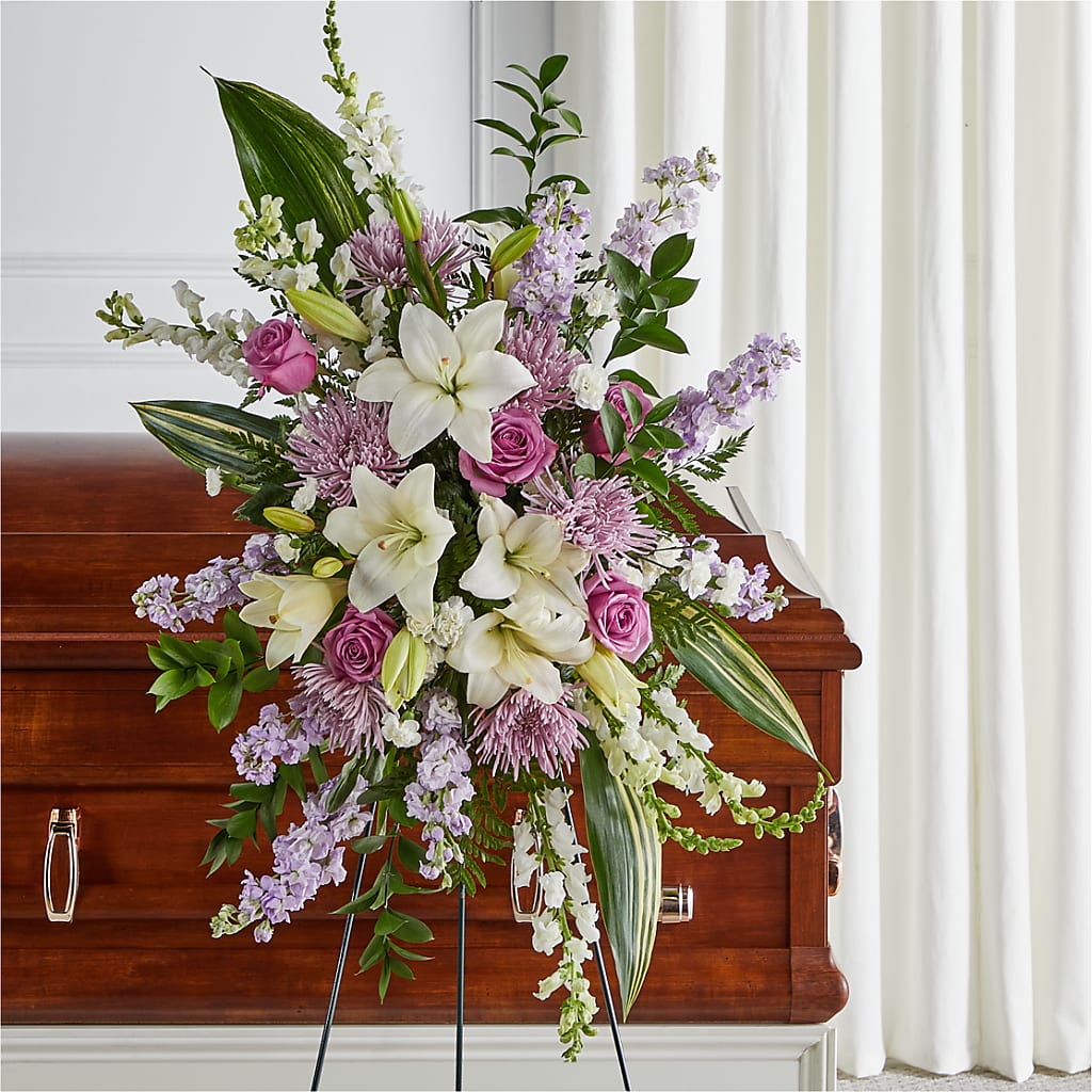 Grateful Hearts Standing Spray – LAKELINE FLORIST & GIFTS, Austin TX