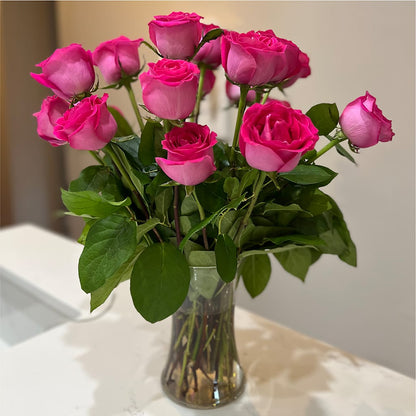 Long Stem Pink Rose Bouquet – LAKELINE FLORIST & GIFTS, Austin TX