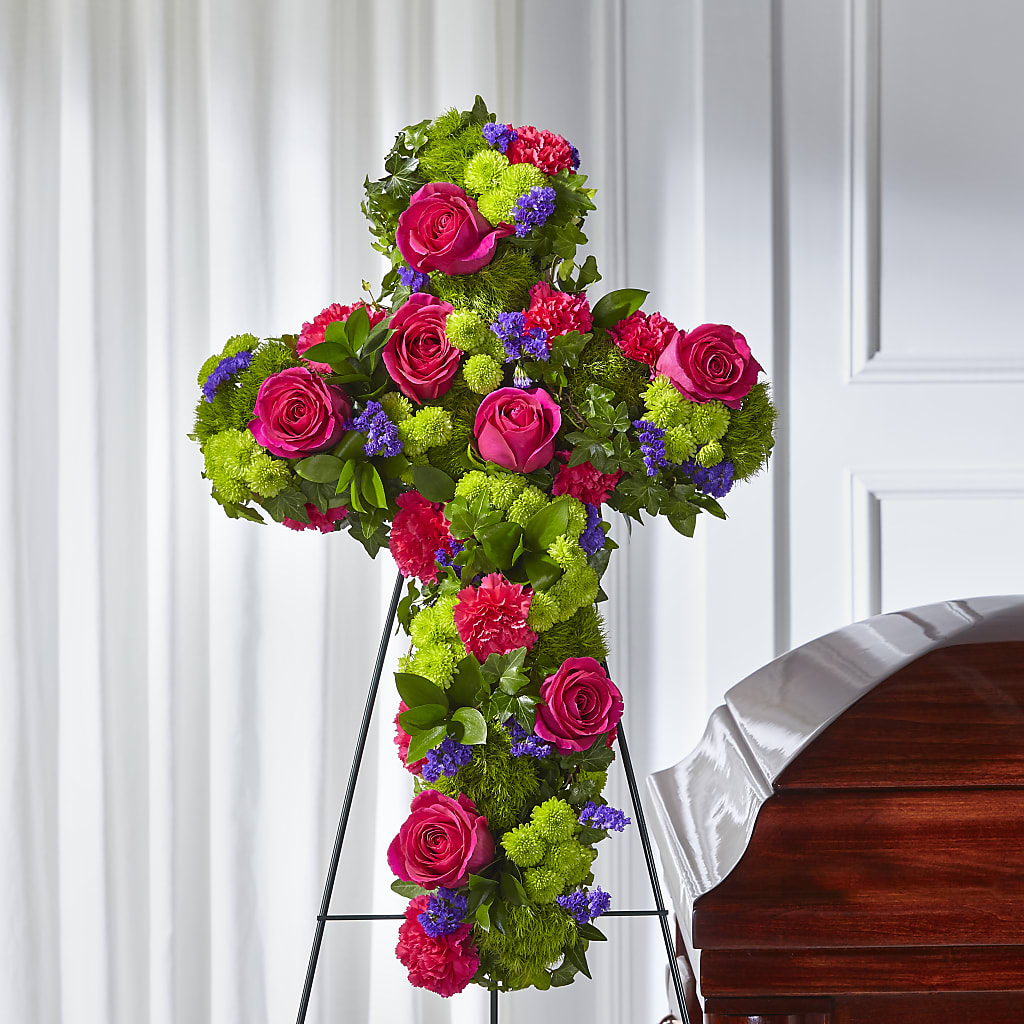 Tribute Rose Floral Cross – LAKELINE FLORIST & GIFTS, Austin TX