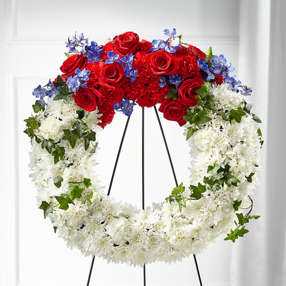 Patriotic Passion Wreath – LAKELINE FLORIST & GIFTS, Austin TX