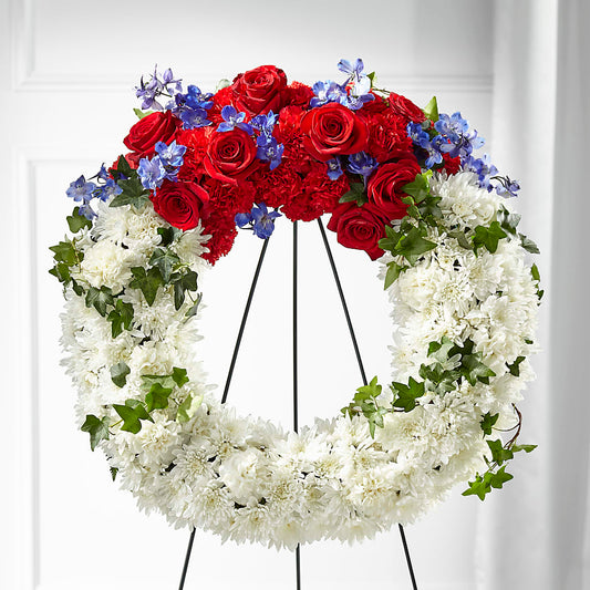 Patriotic Passion Wreath – LAKELINE FLORIST & GIFTS, Austin TX