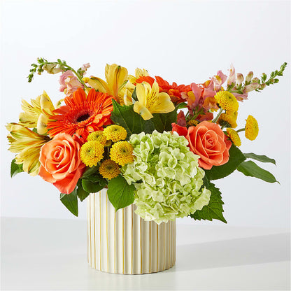 Autumn Sunshine Bouquet with Ivory Vase – LAKELINE FLORIST & GIFTS, Austin TX