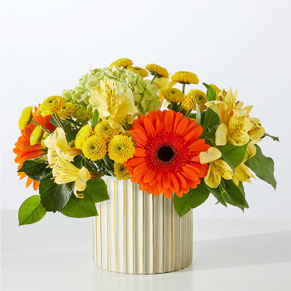 Autumn Sunshine Bouquet with Ivory Vase – LAKELINE FLORIST & GIFTS, Austin TX