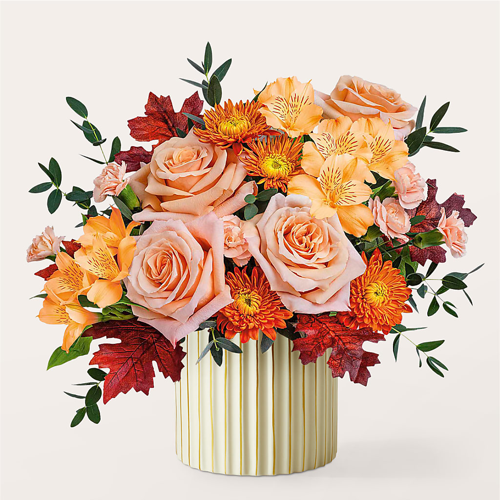 Spiced Latte Bouquet with Ivory Vase – LAKELINE FLORIST & GIFTS, Austin TX