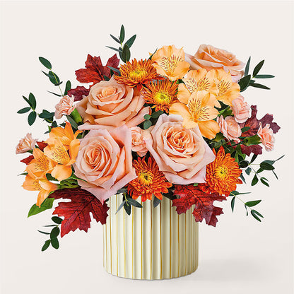 Spiced Latte Bouquet with Ivory Vase – LAKELINE FLORIST & GIFTS, Austin TX