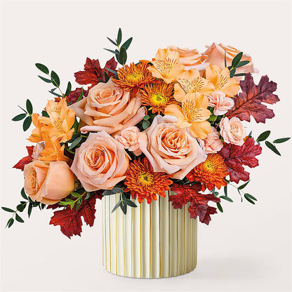 Spiced Latte Bouquet with Ivory Vase – LAKELINE FLORIST & GIFTS, Austin TX