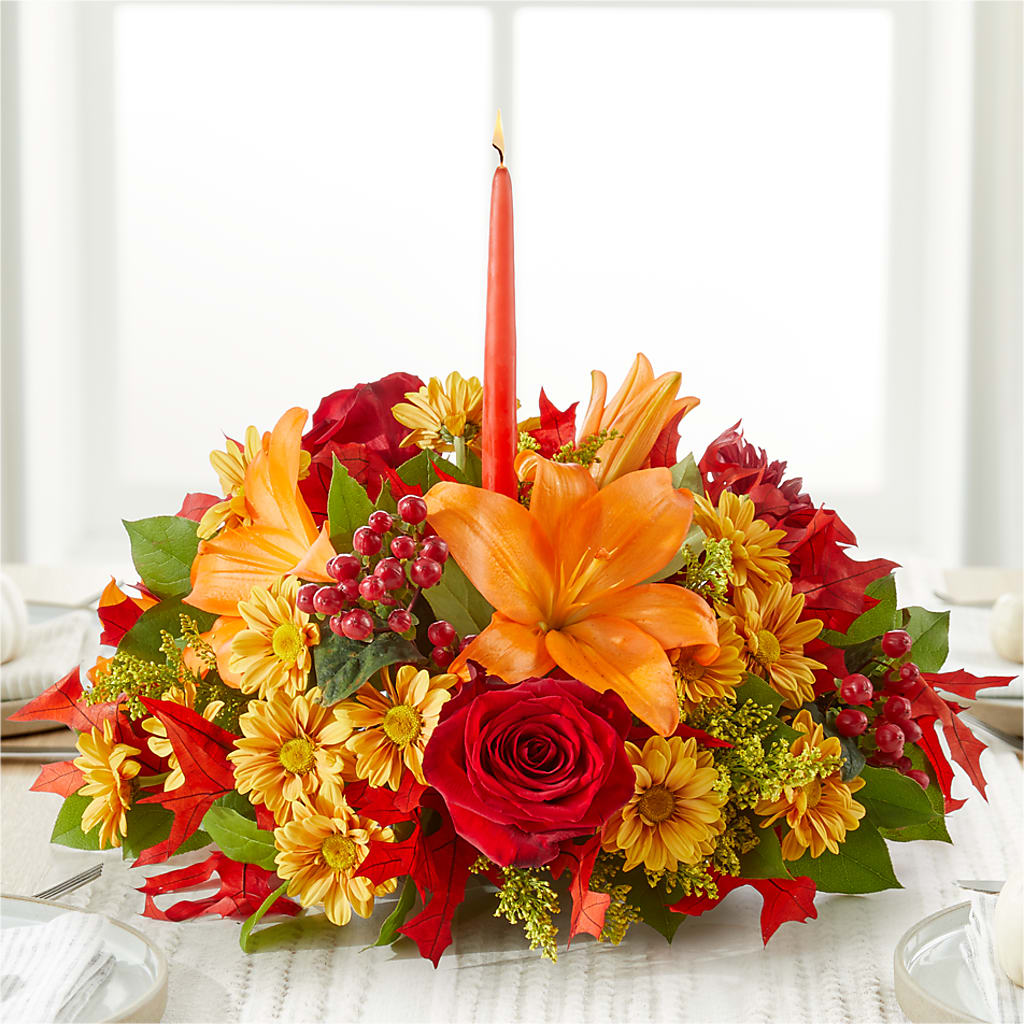 Autumn's Embrace Centerpiece – LAKELINE FLORIST & GIFTS, Austin TX